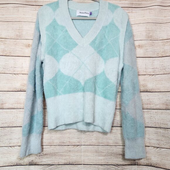 House of Sunny Pullover Cardigan Sweater Women's Size 8 Long Sleeve Wool Feel - Picture 1 of 16